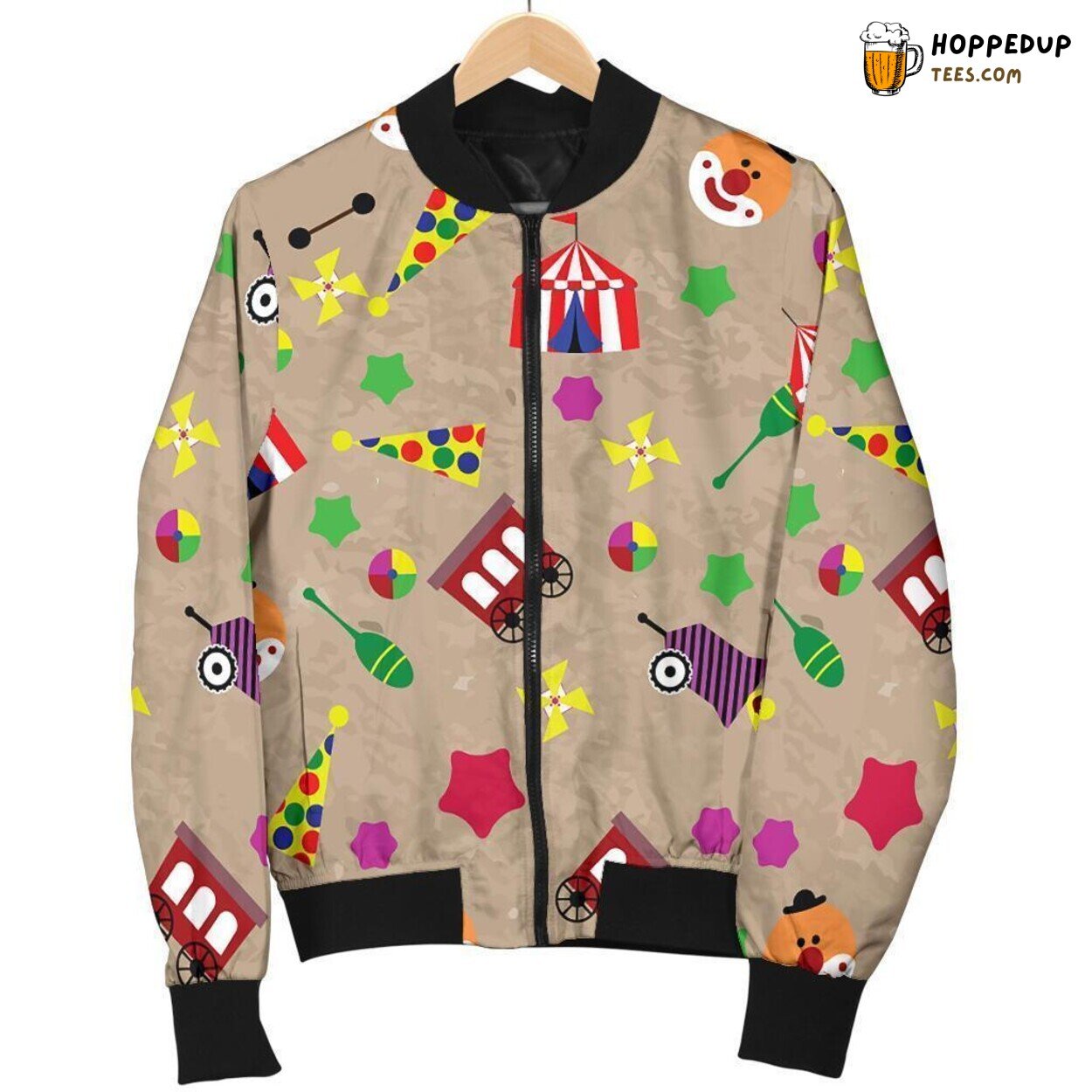 Men’s Bomber Jacket Displaying Circus Magic Unique Pattern Essence Art Men’s Bomber Jacket Displaying Circus Magic Unique Pattern Essence Art