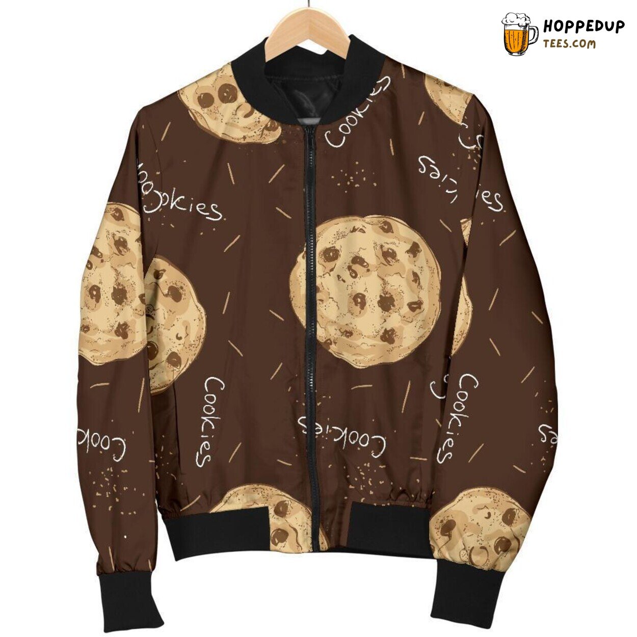 Men’s Bomber Jacket Displaying Delightful Cookie Pattern Unique Design Essence