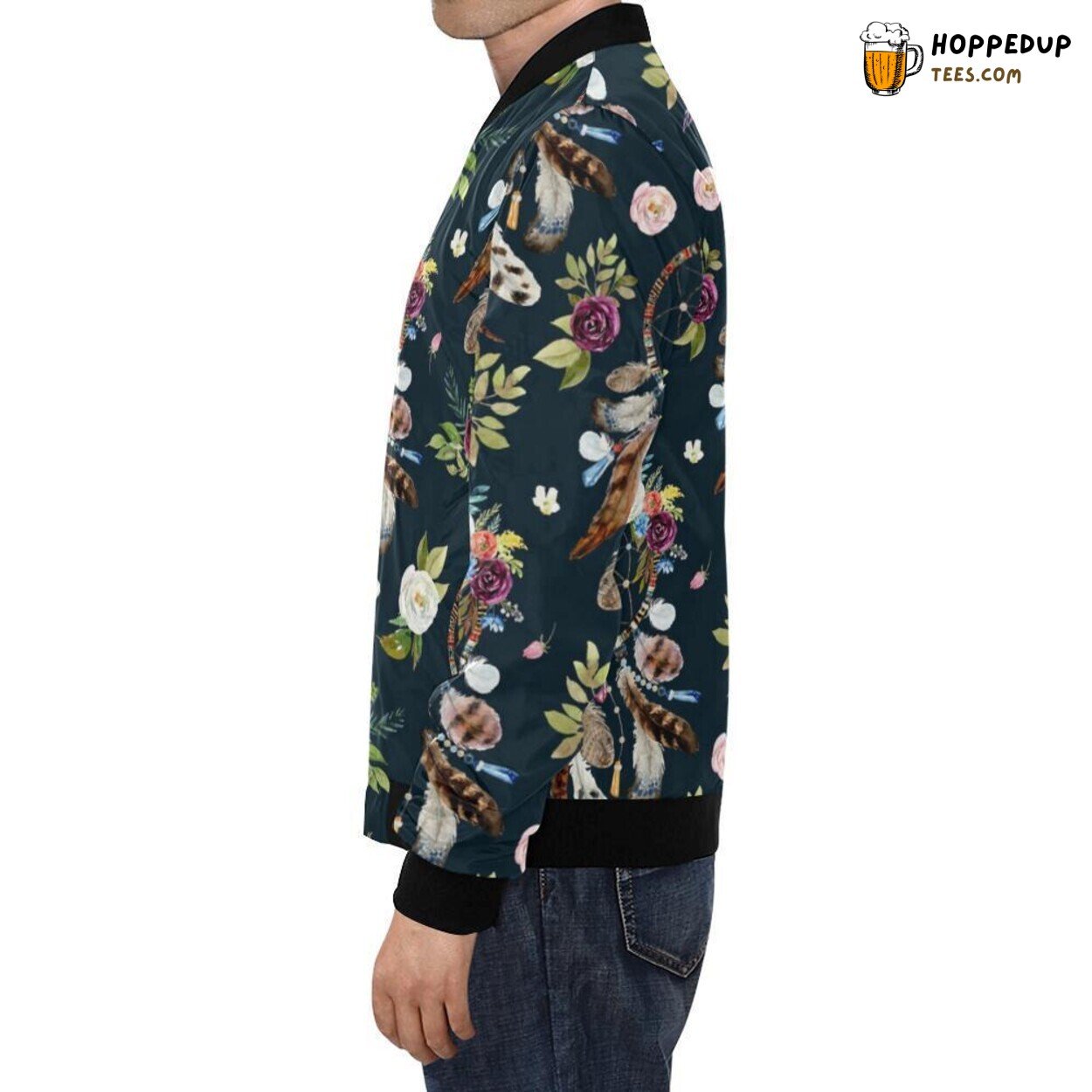 Men’s Bomber Jacket Dream Catcher Boho Feather Exclusive Pattern Print