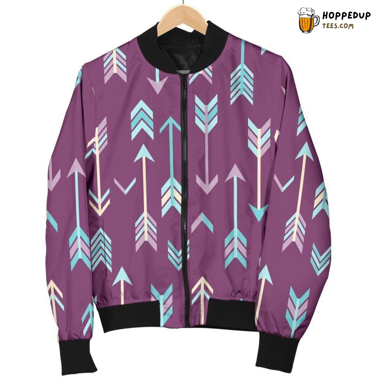 Men’s Bomber Jacket Featuring an Archery Print Pattern Men’s Bomber Jacket Featuring an Archery Print Pattern