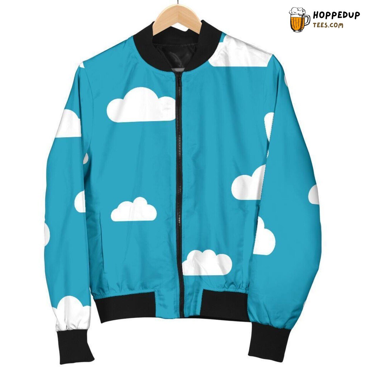 Men’s Bomber Jacket Featuring Fluffy Clouds Unique Pattern Design Essence Men’s Bomber Jacket Featuring Fluffy Clouds Unique Pattern Design Essence