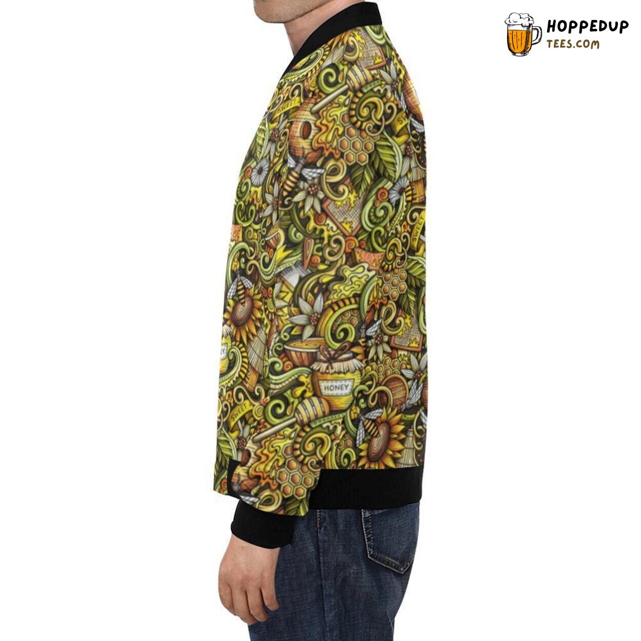Men’s Bomber Jacket Honey Bee Psychedelic Gifts Pattern Print