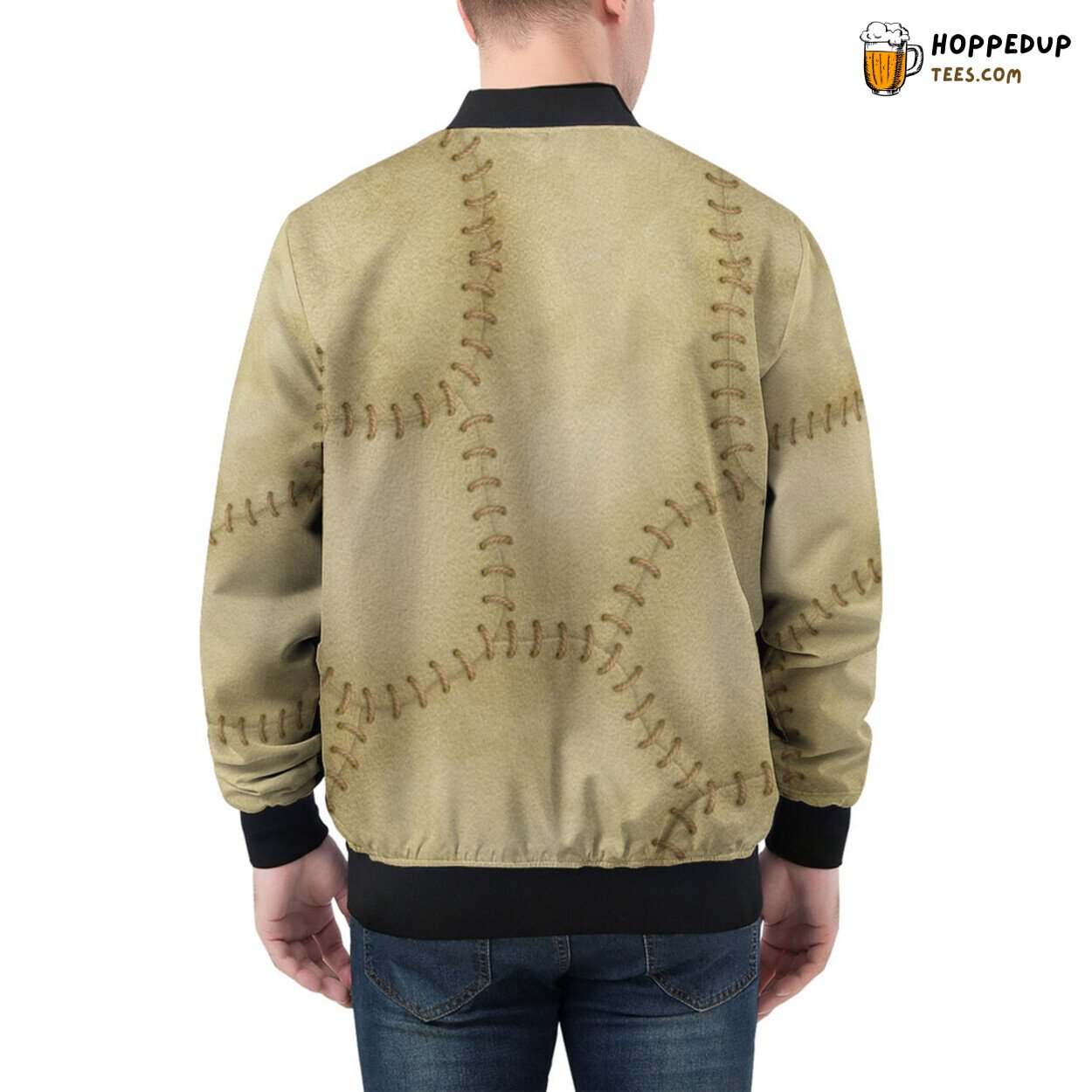 Men’s Bomber Jacket Melding Varied Skin Textures in Patchwork
