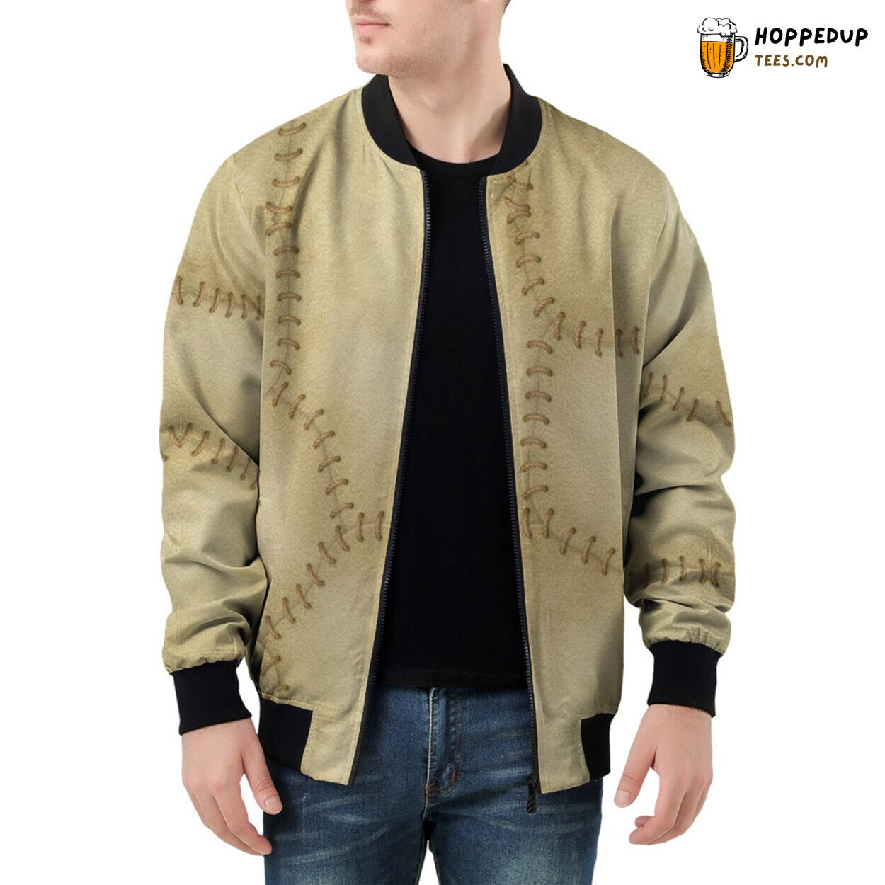 Men’s Bomber Jacket Melding Varied Skin Textures in Patchwork