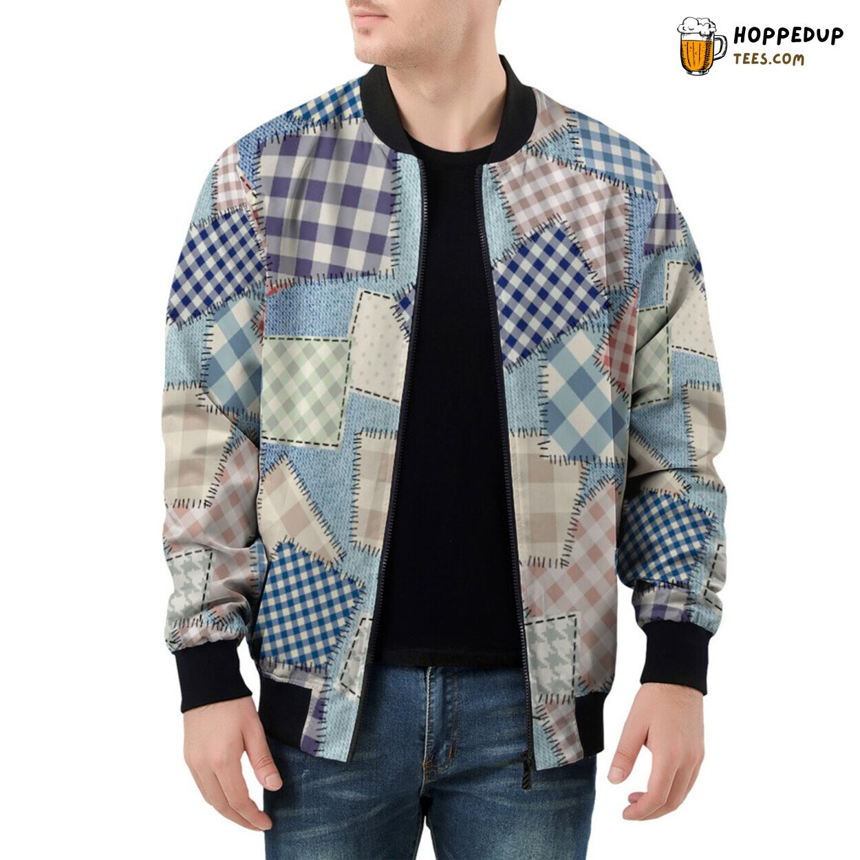 Men’s Bomber Jacket Melds the Whimsy of Cloth Patchwork Creativity