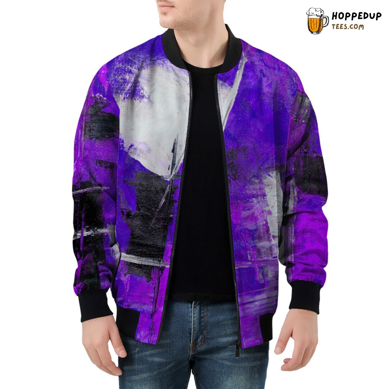 Men’s Bomber Jacket Mirrors Modern Abstract Artistic Ventures