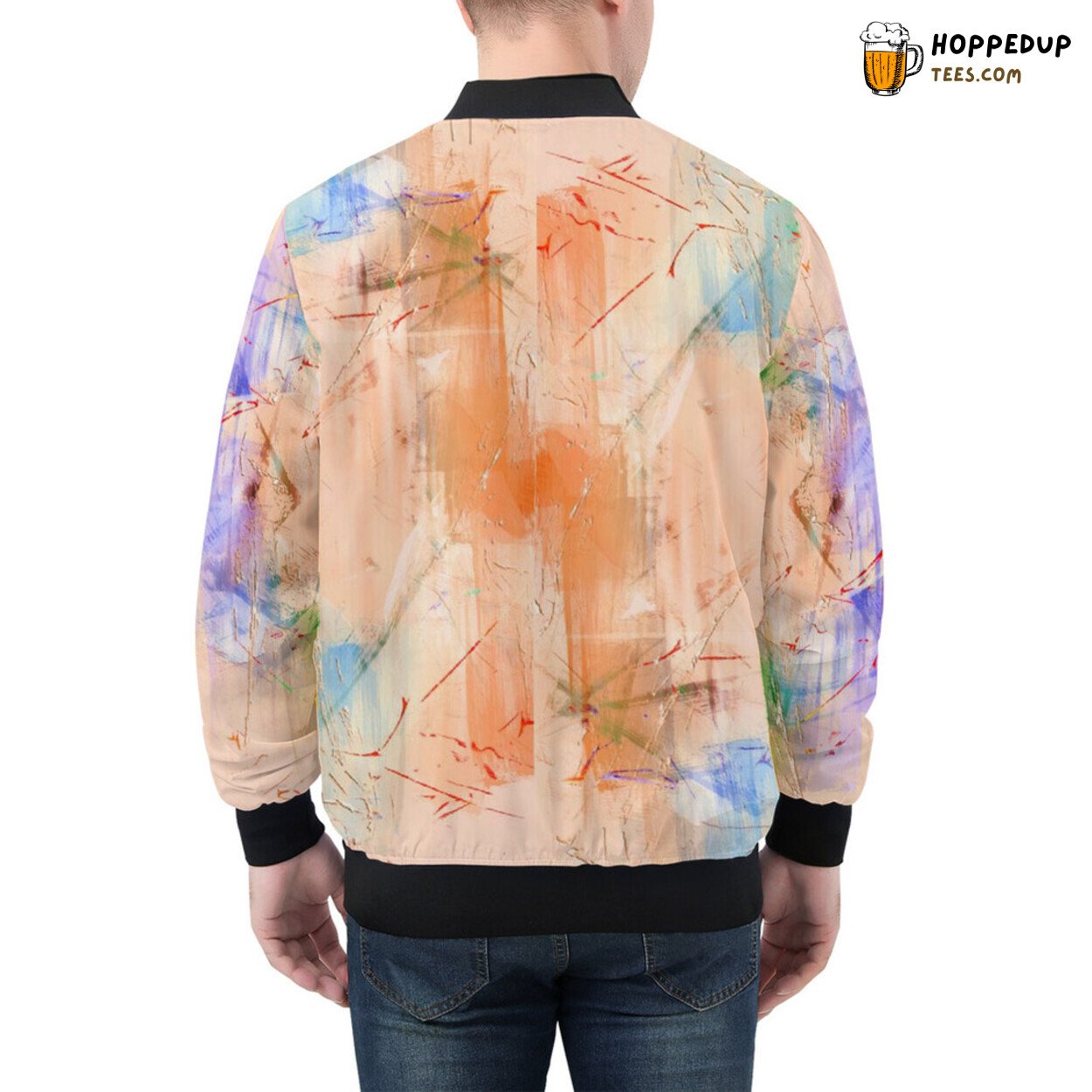 Men’s Bomber Jacket Reflects the Essence of Modern Abstract Art