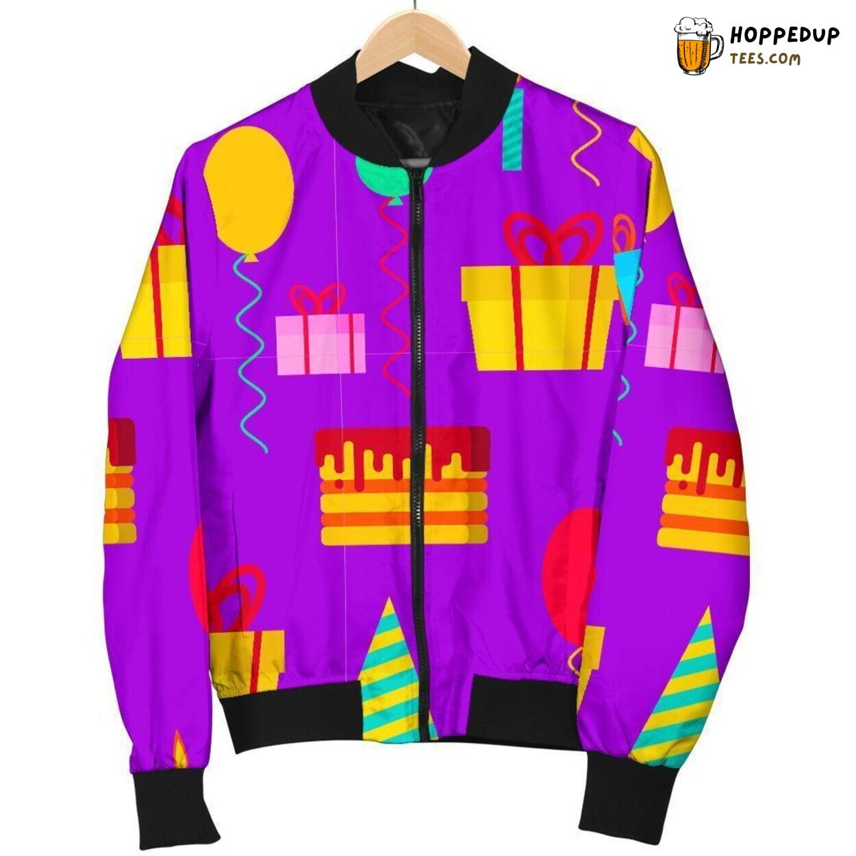 Men’s Bomber Jacket Showcasing Birthday Festivities Unique Pattern Tribute Men’s Bomber Jacket Showcasing Birthday Festivities Unique Pattern Tribute