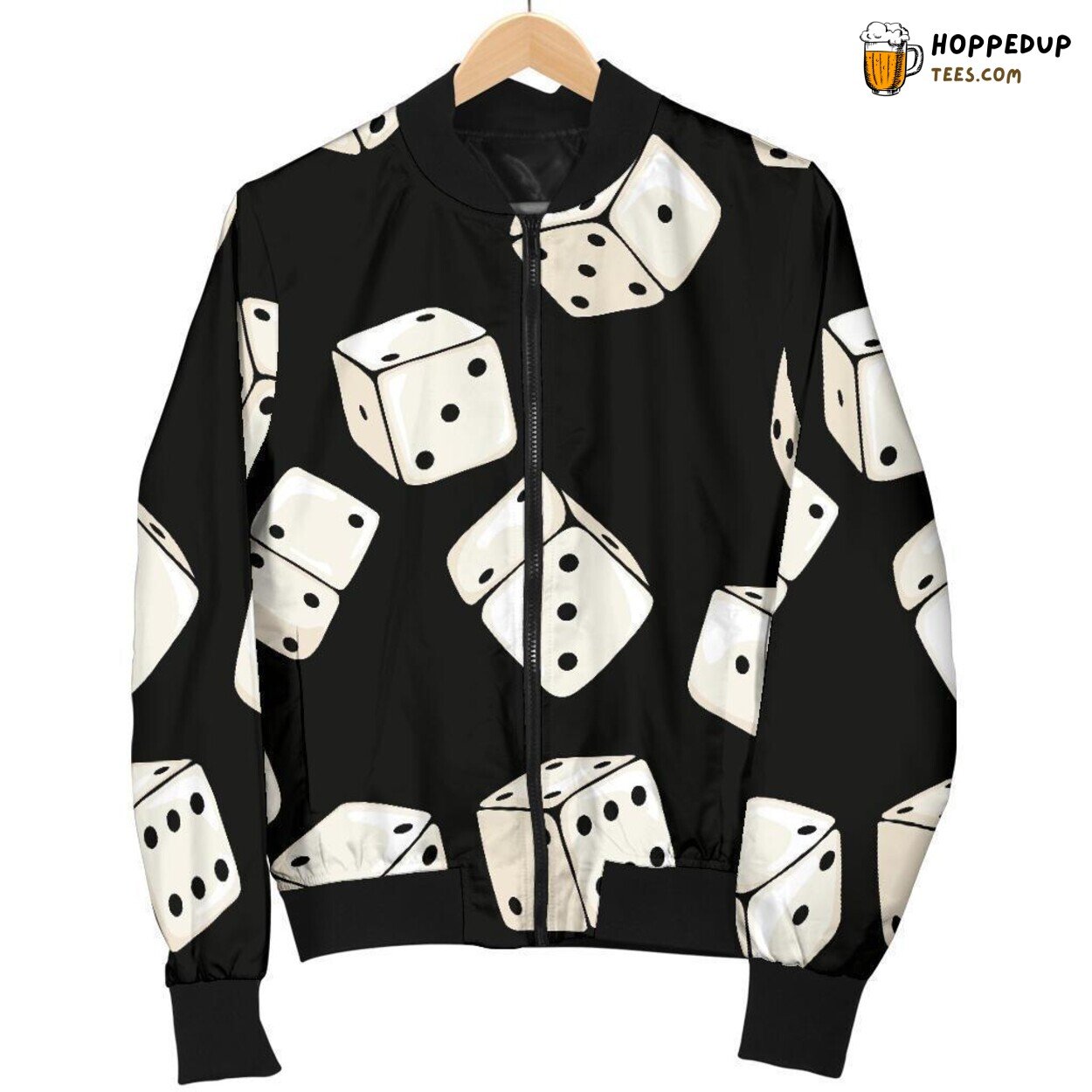 Men’s Bomber Jacket Showcasing Casino Dice Drama Unique Pattern Design Art Men’s Bomber Jacket Showcasing Casino Dice Drama Unique Pattern Design Art