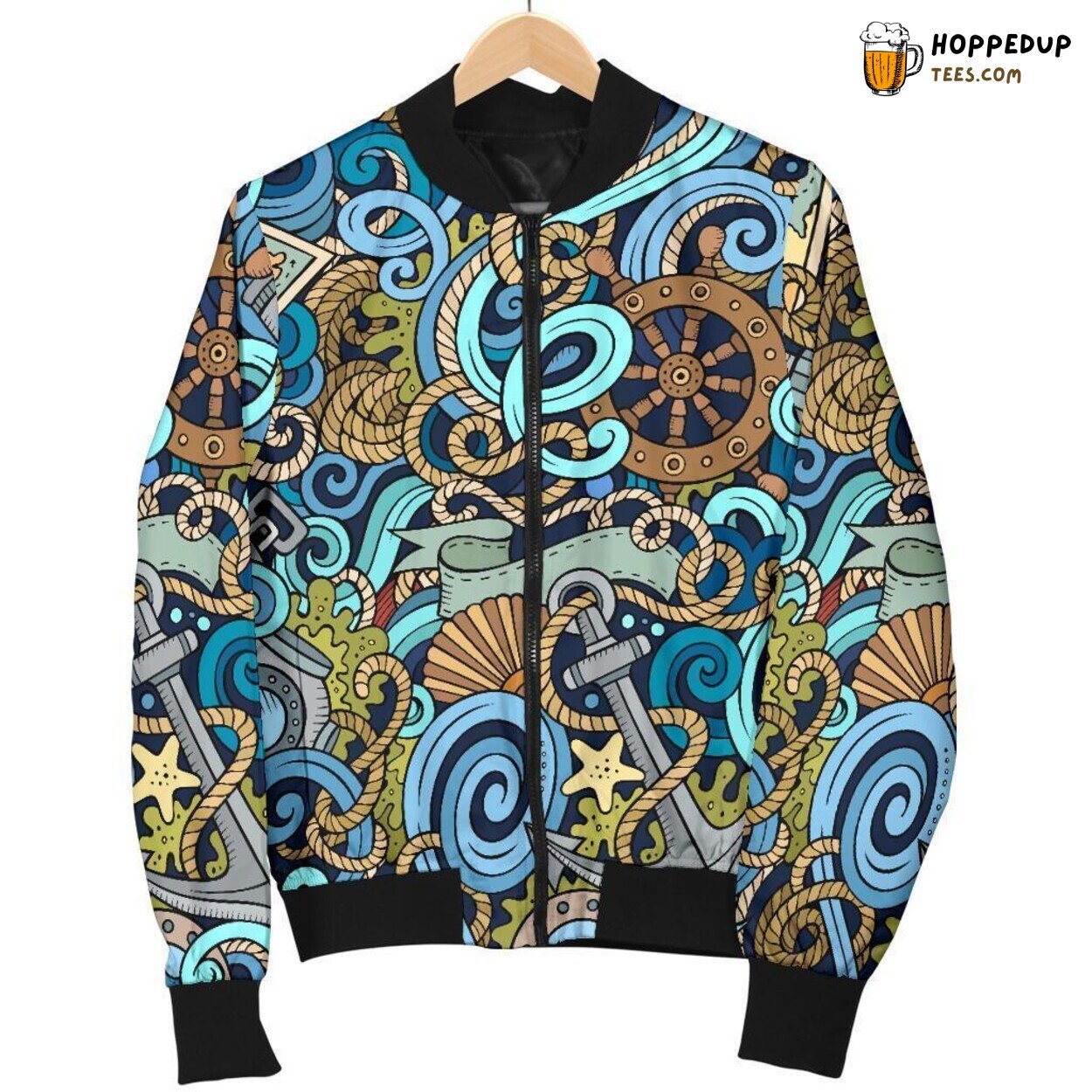 Men’s Bomber Jacket Showcasing Classic Compass Design Unique Pattern Art Men’s Bomber Jacket Showcasing Classic Compass Design Unique Pattern Art