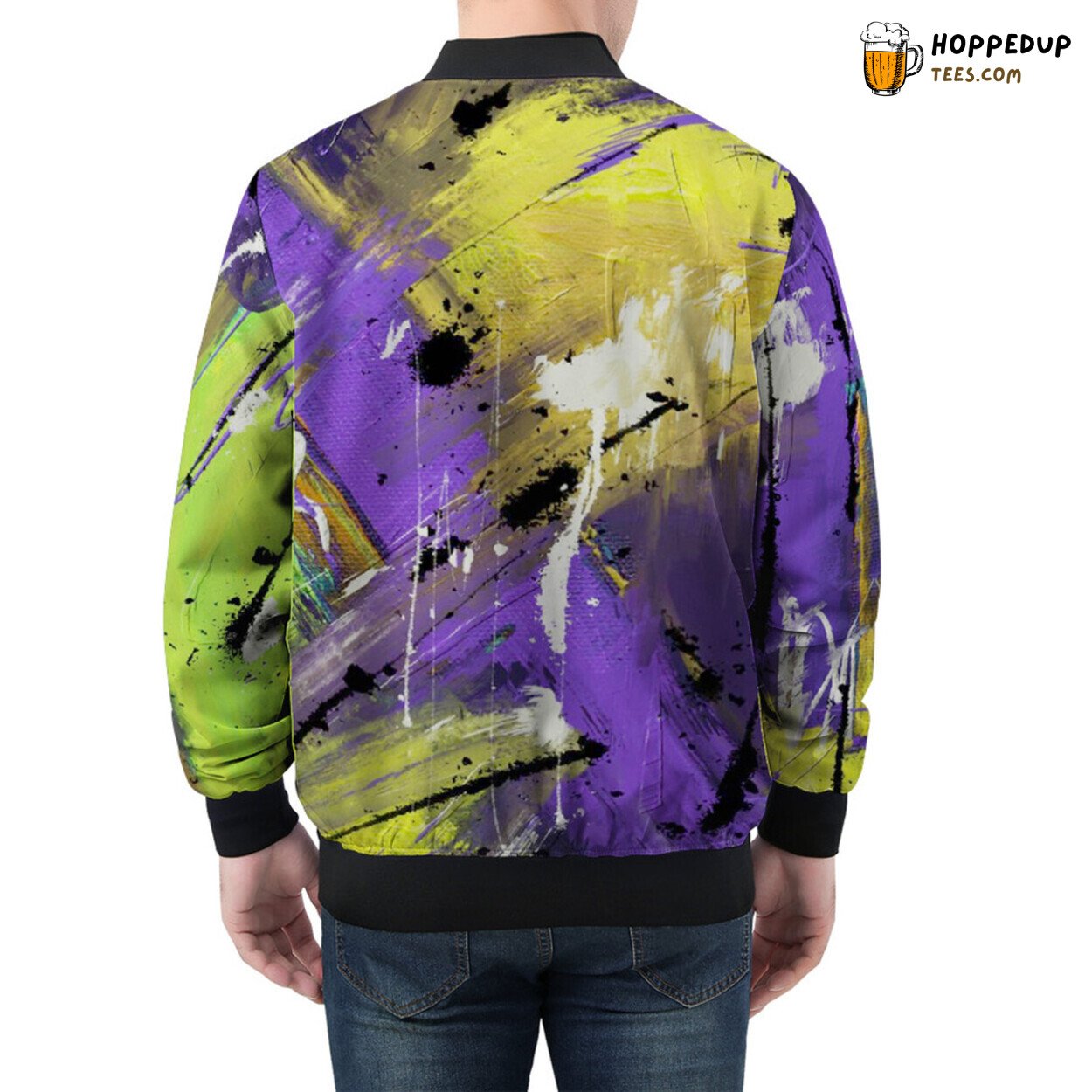 Men’s Bomber Jacket Showcasing Intricate Modern Art Abstract Essence