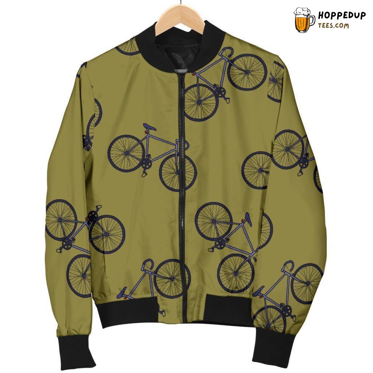 Men’s Bomber Jacket Showcasing Ride Passion Bicycle Unique Pattern Essence Men’s Bomber Jacket Showcasing Ride Passion Bicycle Unique Pattern Essence