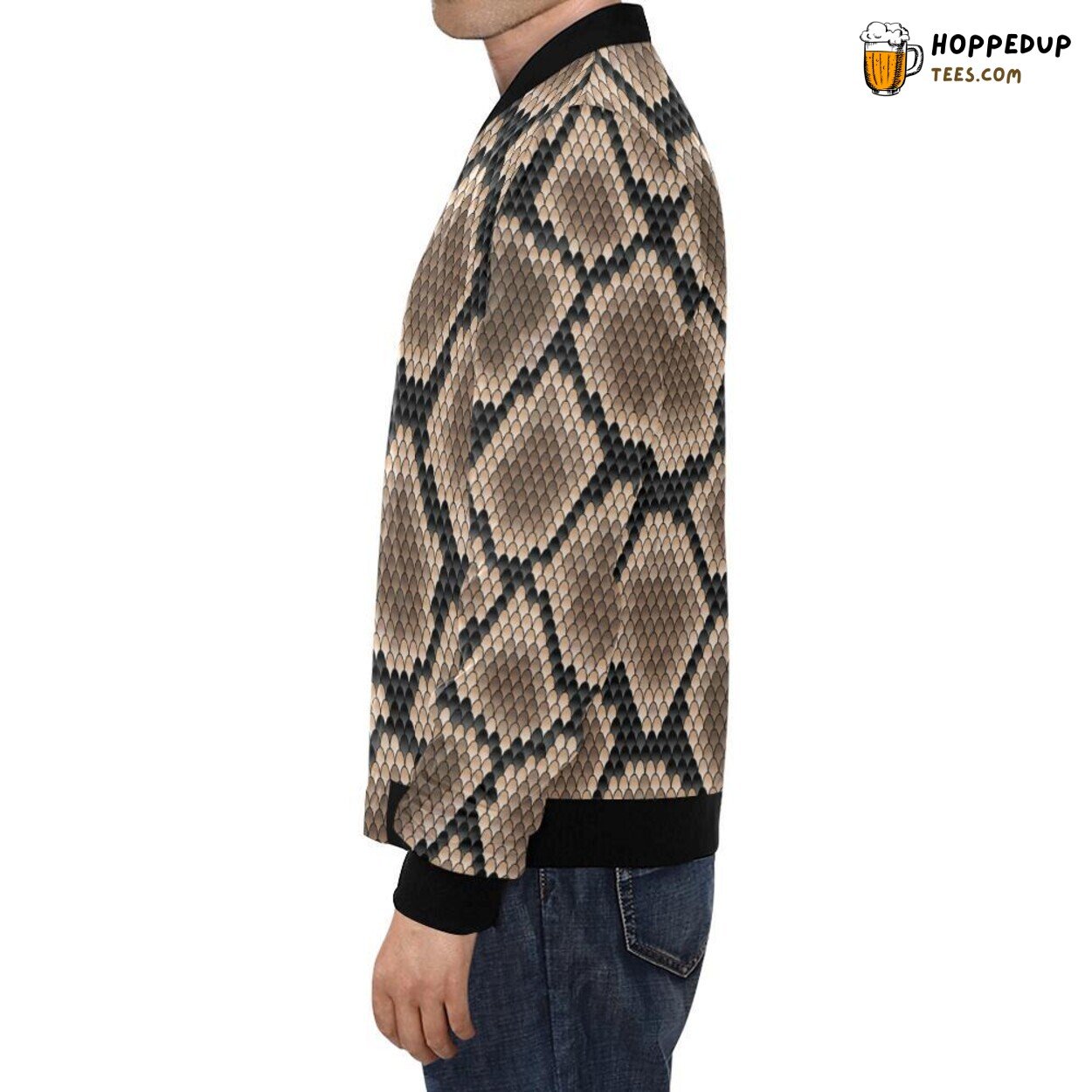 Men’s Bomber Jacket Snakeskin Python Skin Exquisite Pattern Print