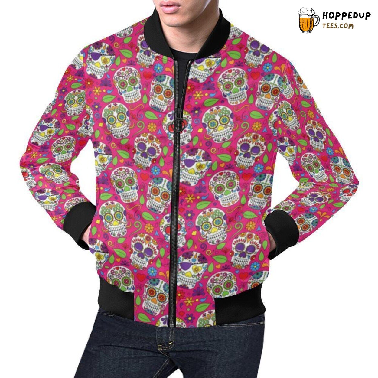 Men’s Bomber Jacket Sugar Skull Skeleton Girly Pirate Floral Special Edition