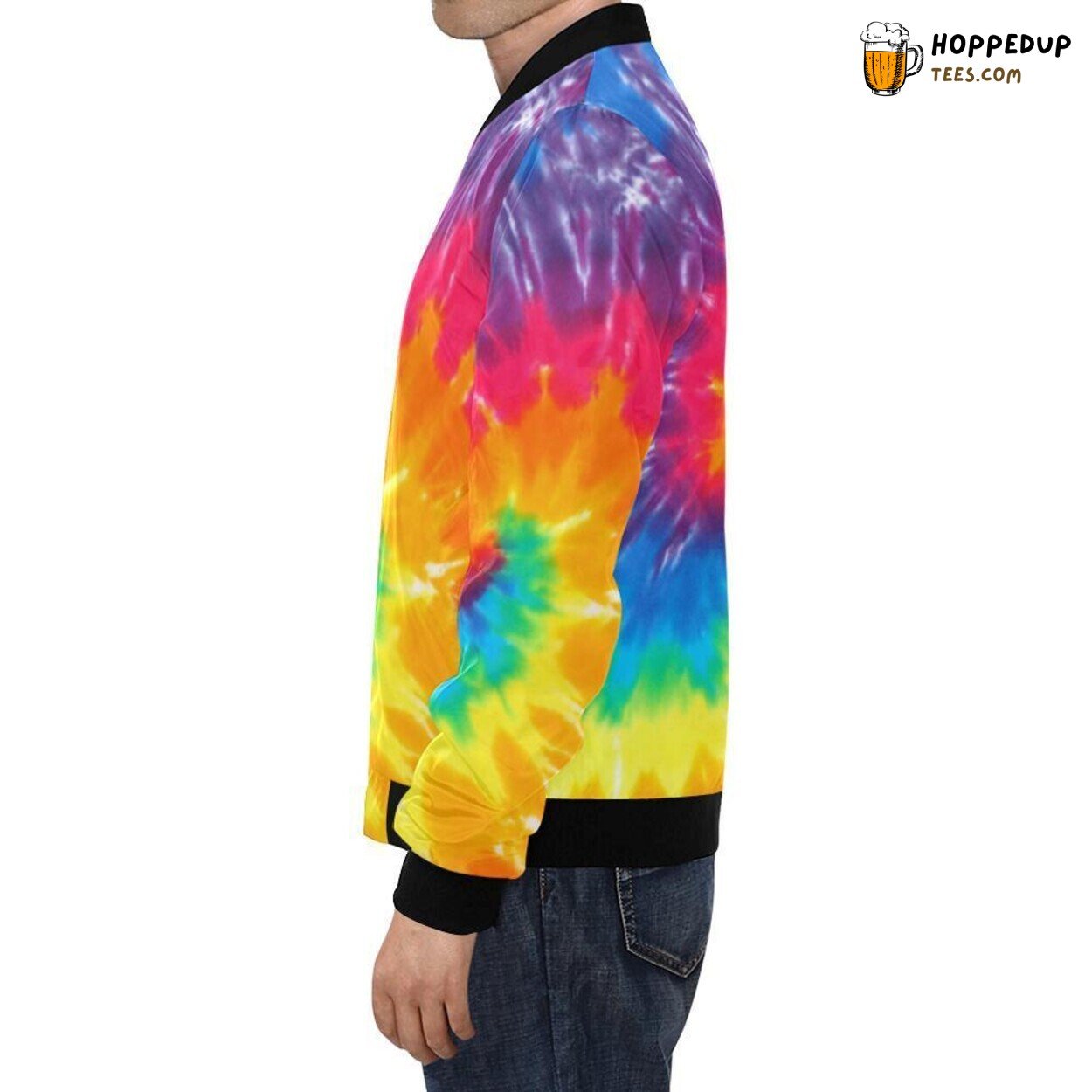 Men’s Bomber Jacket Tie Dye Pattern Print Unique Colorful Style