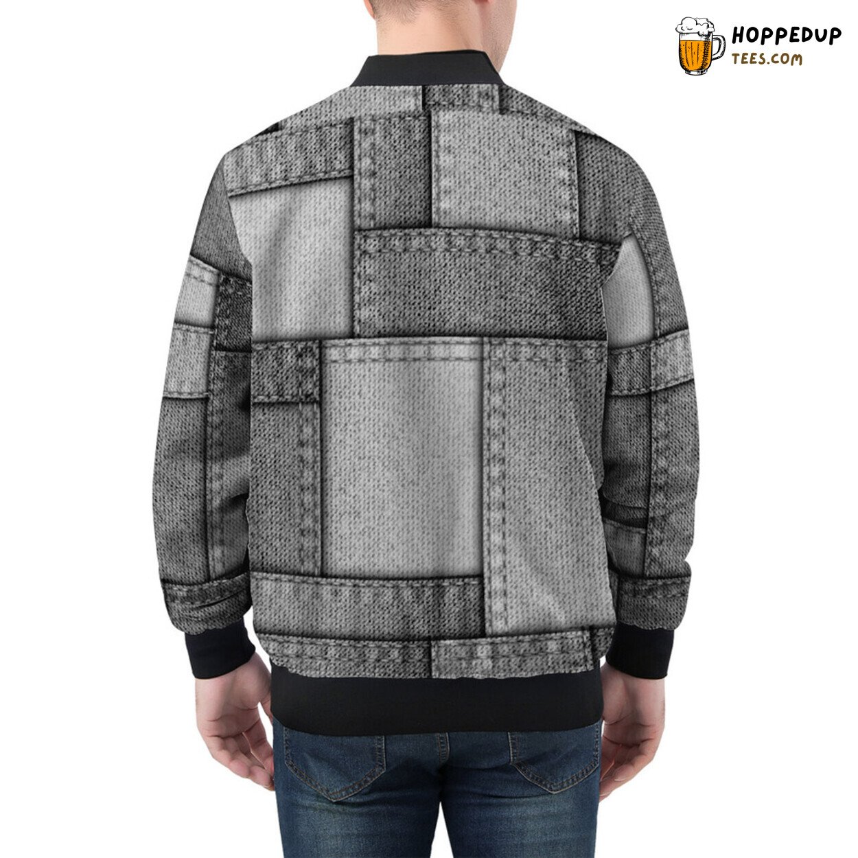 Men’s Bomber Jacket Weaves the Sturdy Tale of Denim Patchwork