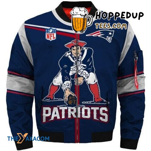 Men’s New England Patriots Player Edition Bomber Jacket Christmas Delight