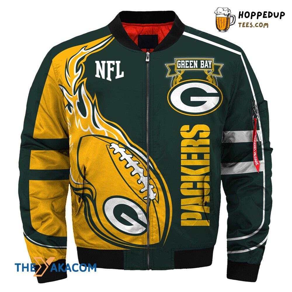 Men’s Newest Design Rodgers Packers Bomber Jacket Christmas Outerwear Gift