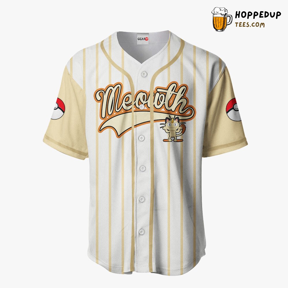 Meowth Unique Design Distinctive Collection Baseball Jersey Edition Style