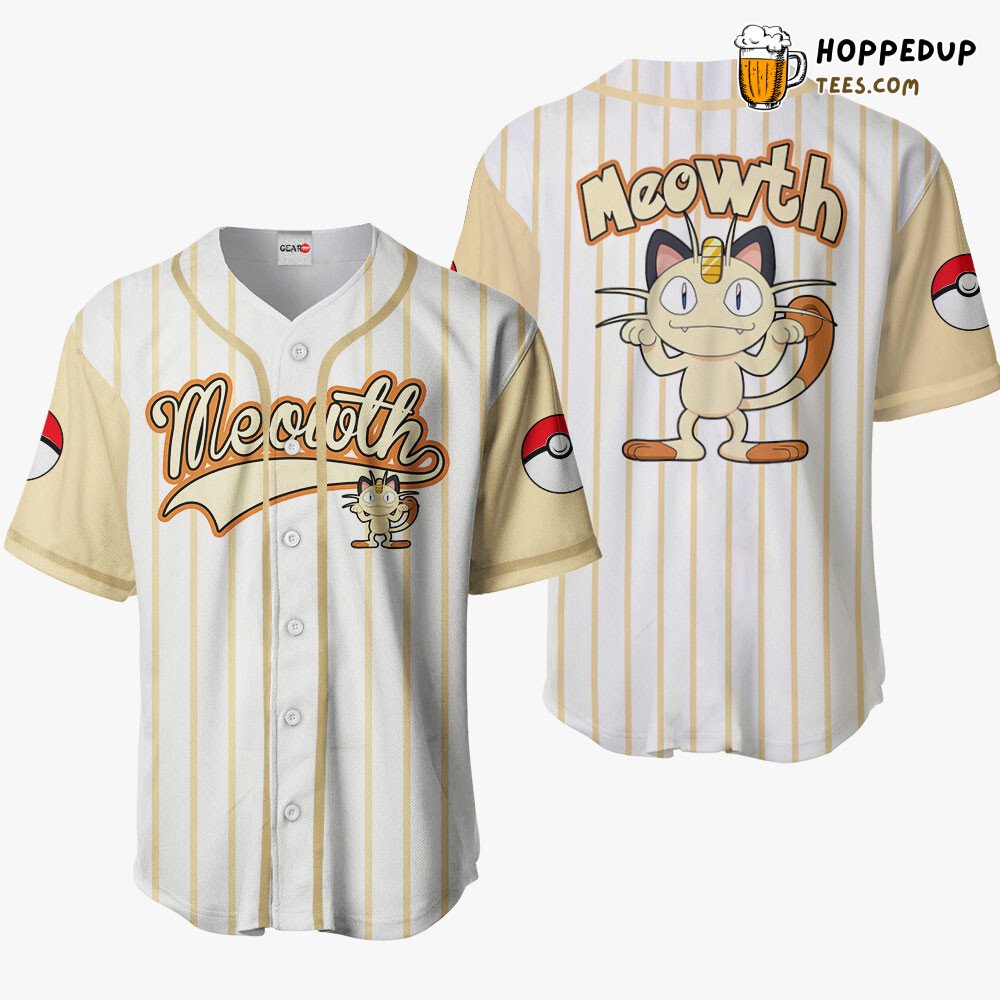 Meowth Unique Design Distinctive Collection Baseball Jersey Edition Style Meowth Unique Design Distinctive Collection Baseball Jersey Edition Style