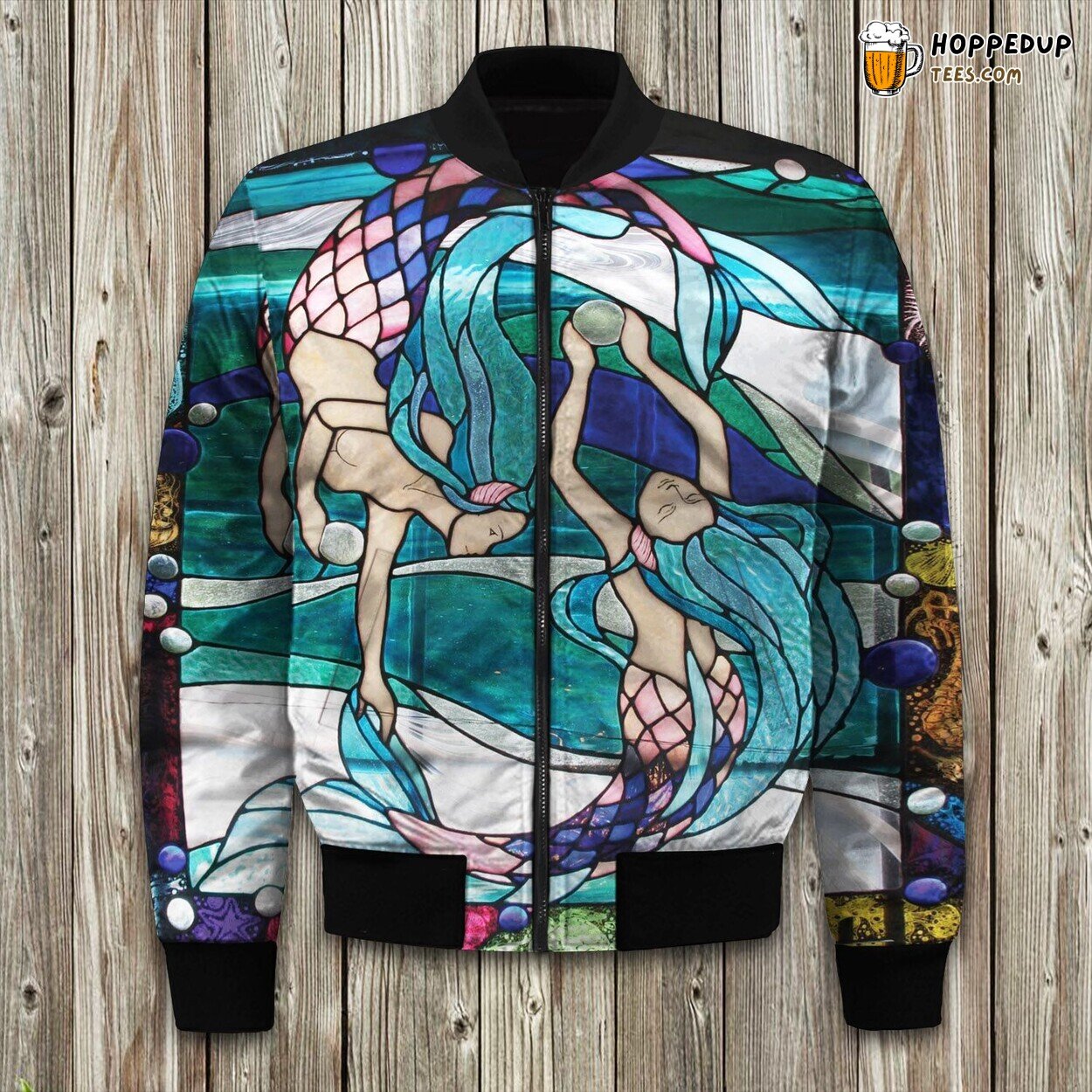 Mermaid Enchanting Beauty Winter Bomber Jacket Sea Siren Art