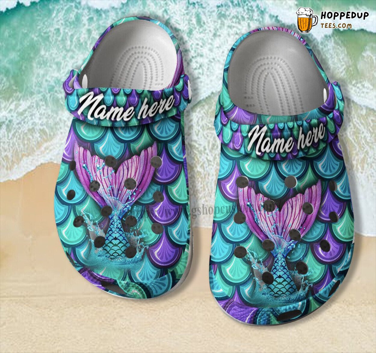 Mermaid Fin Fish Ocean Pool Party Summer Beach Croc Clogs