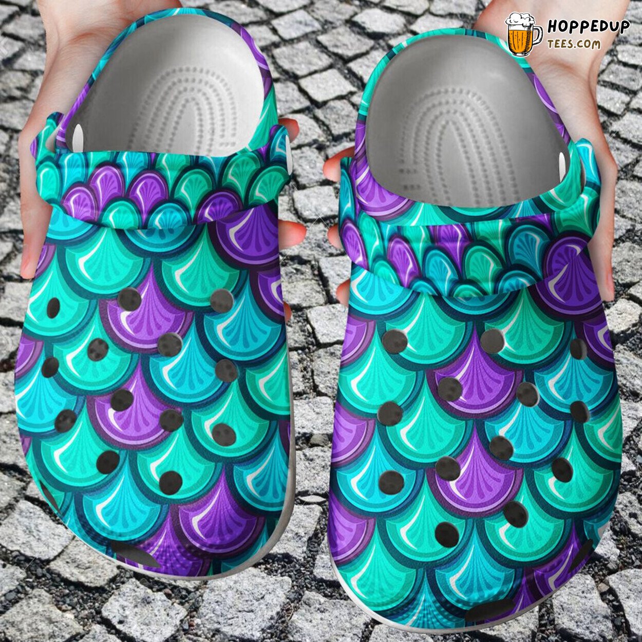 Mermaid Fins Colorful Themed Unique Comfortable Clog Shoes