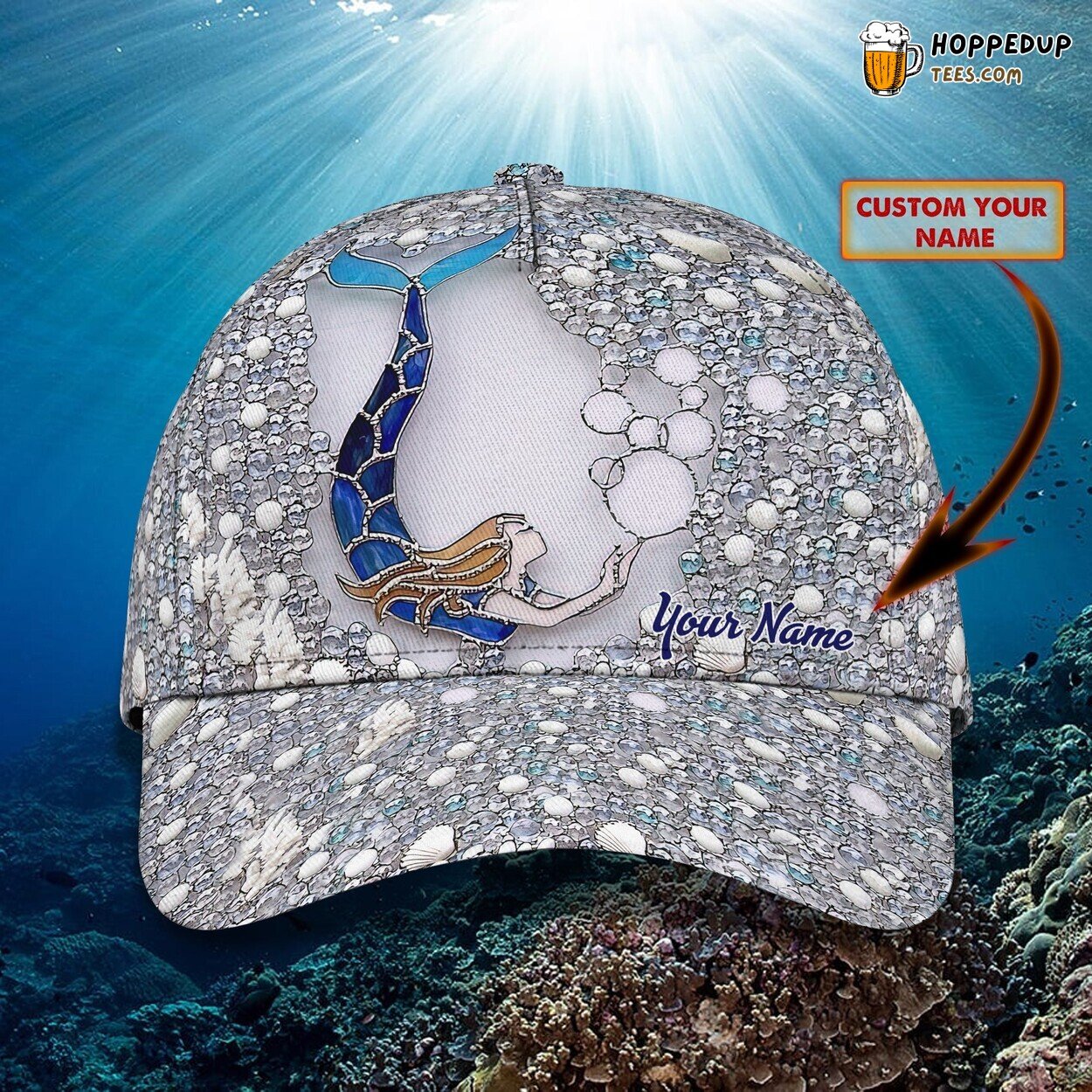 Mermaid Marvel 3D Classic Cap Personalized Unique Name Design Edition