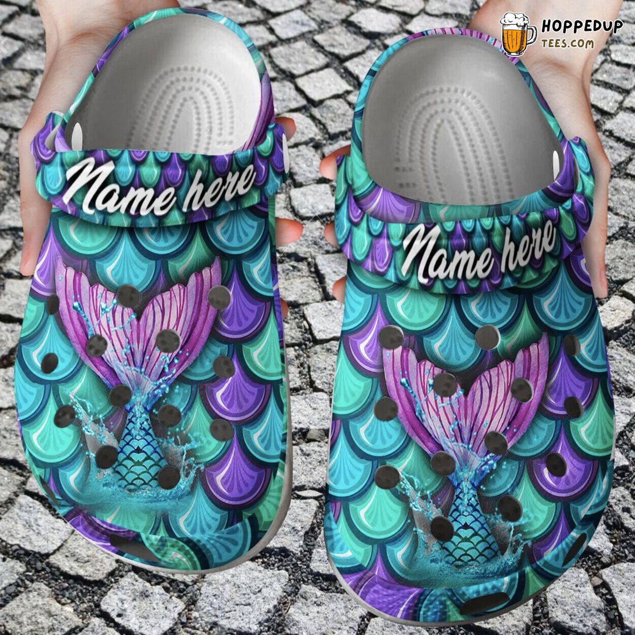 Mermaid Tail Colorful Personalized Comfortable Clogs Mermaid Design