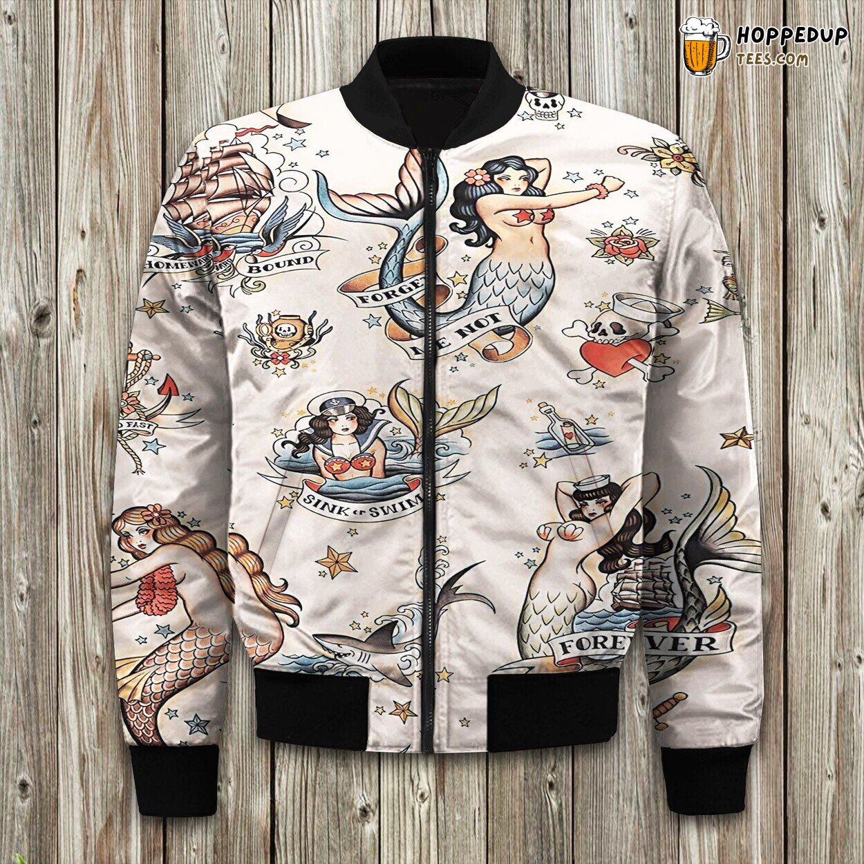 Mermaid Tattoos Inspiration Winter Bomber Jacket Inking Ocean Myth