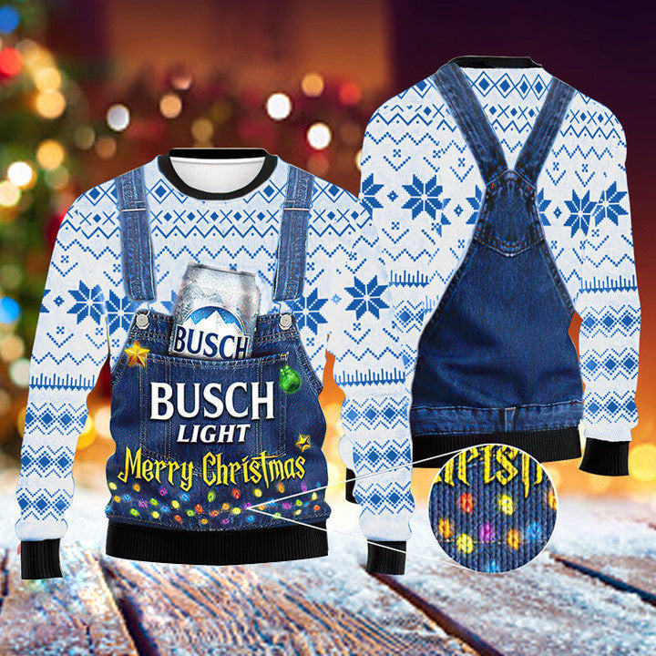 Merry Christmas Busch Light Sweater HU