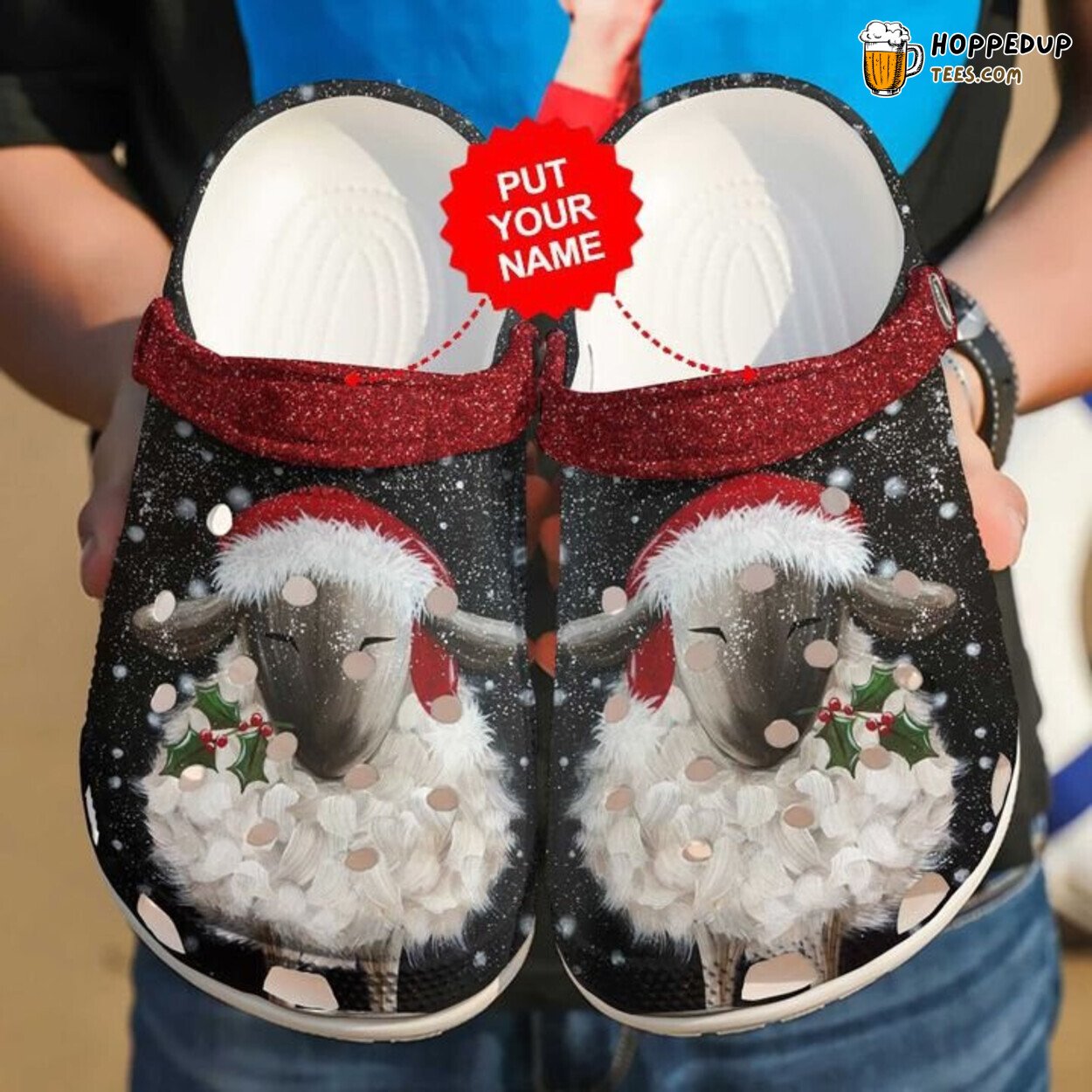 Merry Christmas Custom Theme Comfortable Clogs Sheep Inspired Footwear