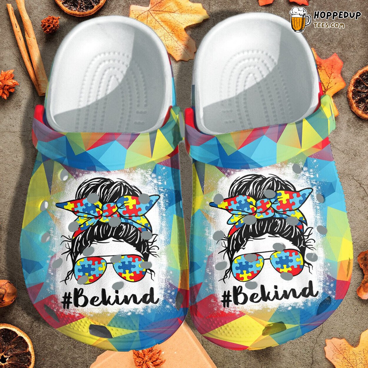 Messy Bun Be Kind Autism Awareness Shoes Birthday Christmas Gifts