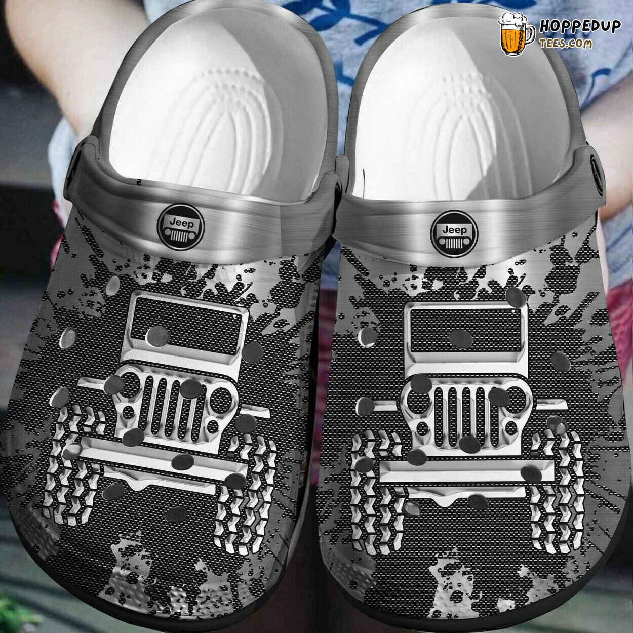 Metal Style Jeep Lover Themed Comfortable Unique Design Clogs