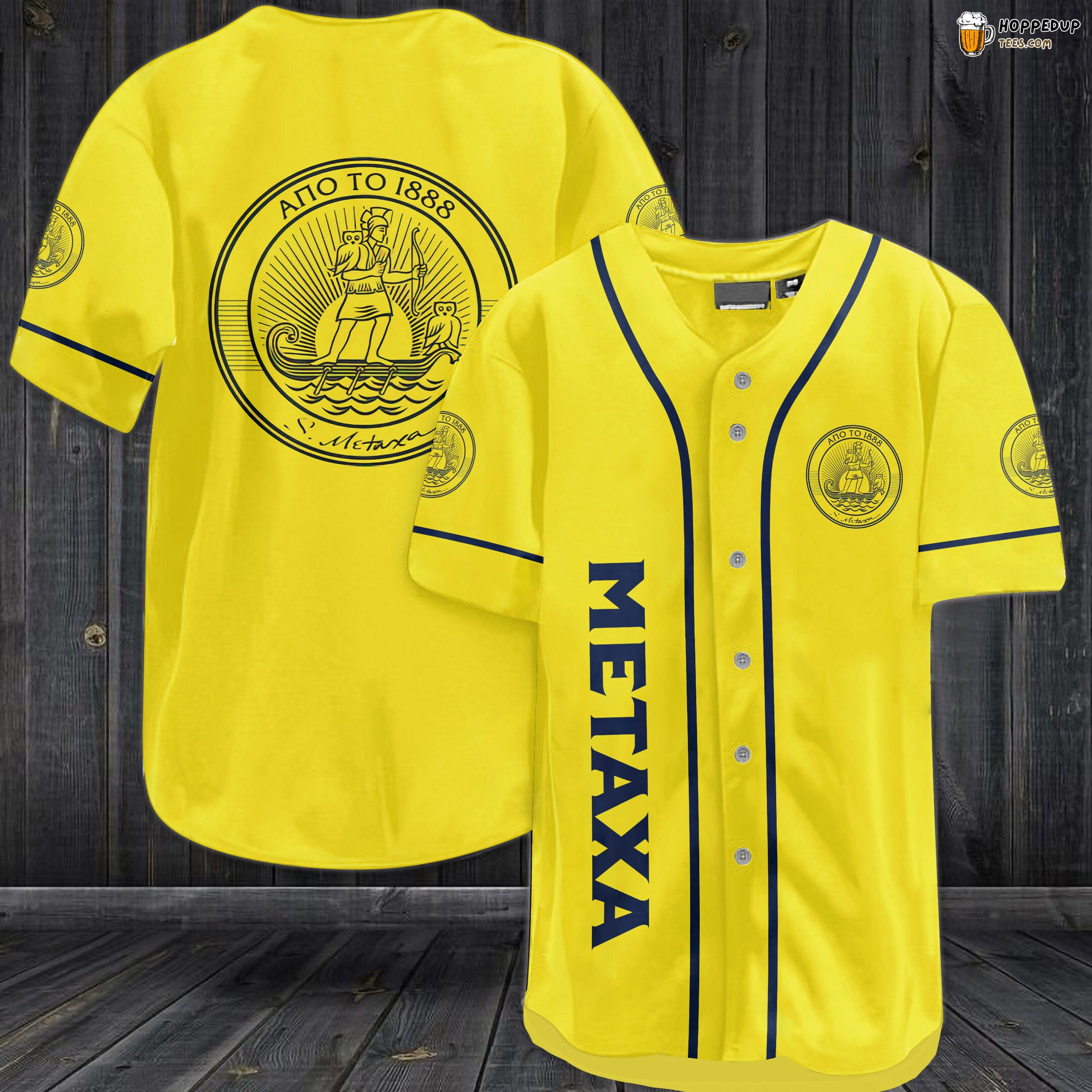 Metaxa Baseball Jersey Yellow Unisex Jersey Shirt