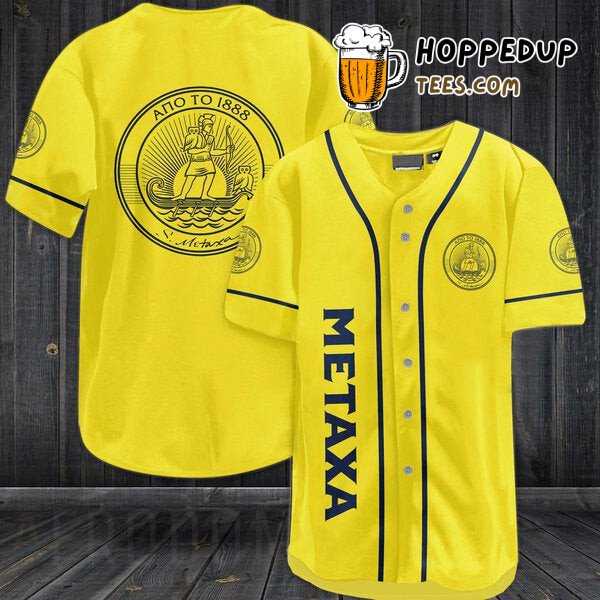 Metaxa Liquor Inspired Vintage Baseball Jersey Unique Distinctive Design Look