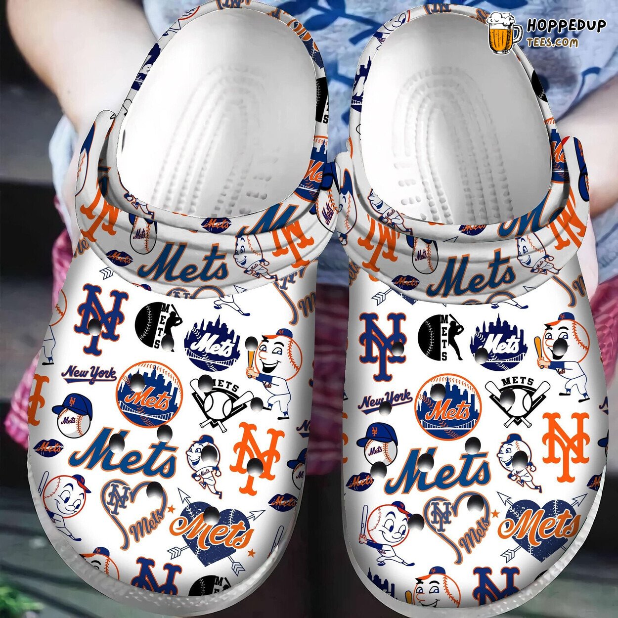 Mets Themed Clogs Adults Kids Womens Mens Comfortable Design