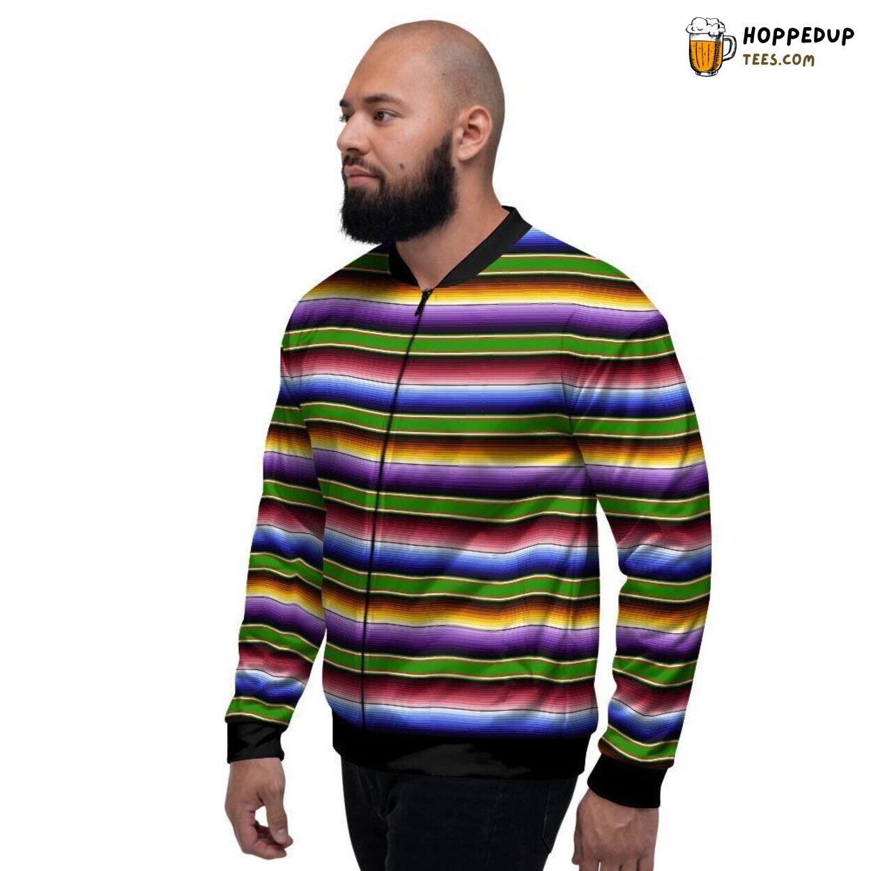 Mexican Heritage Baja Pattern Design Men’s Bomber Jacket Classic Cultural Display