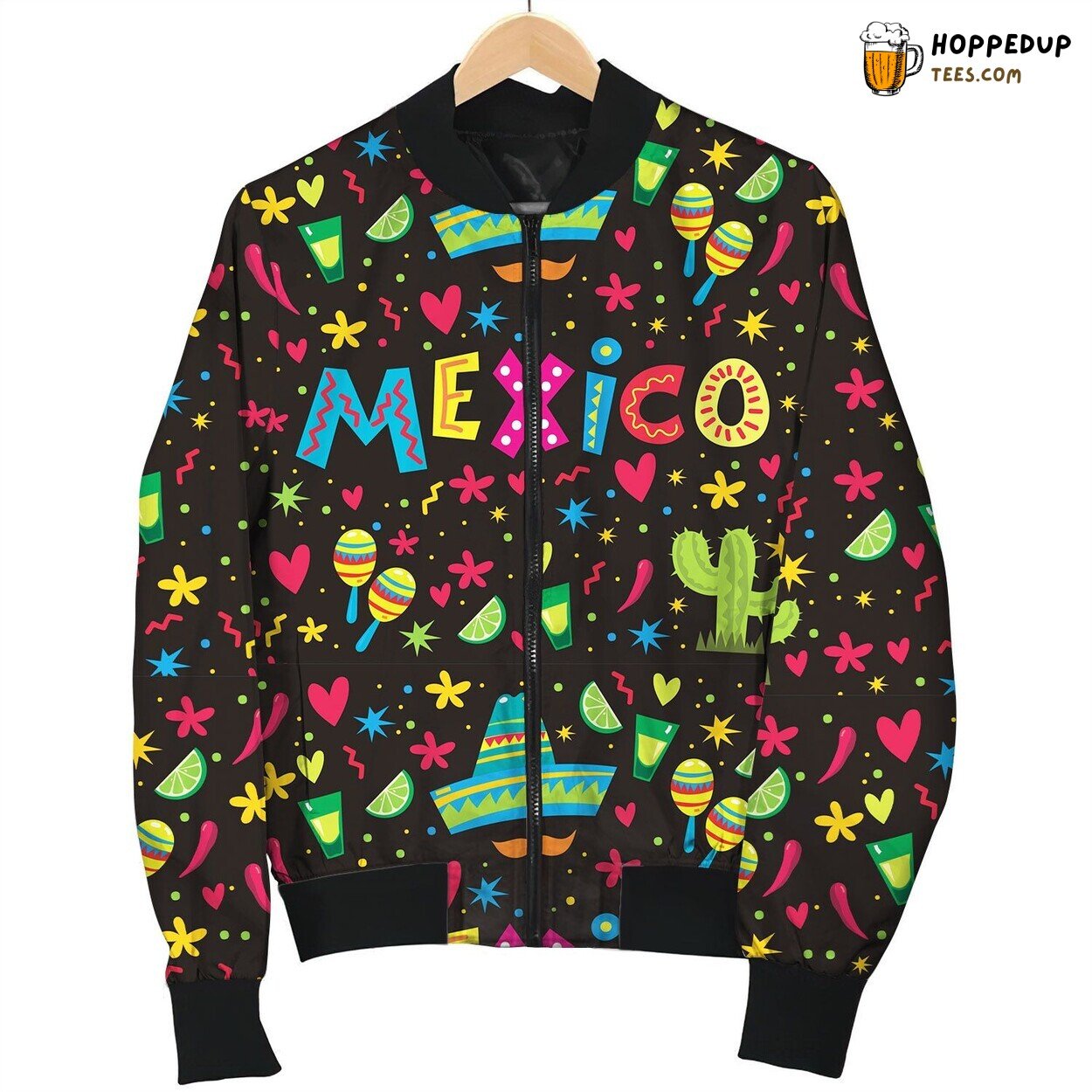 Mexican Party Pattern Bomber Jacket