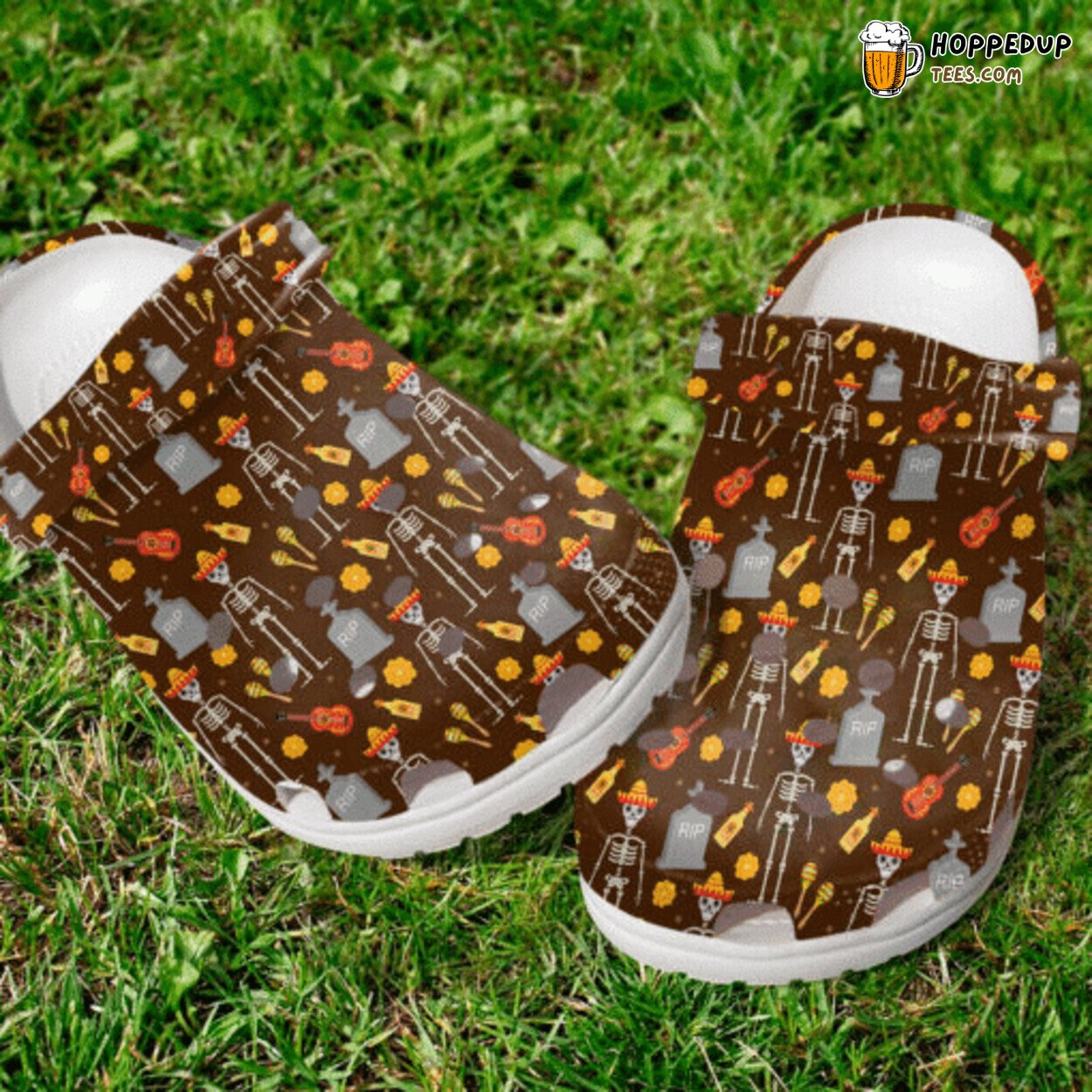 Mexican Skull Music Theme Slippers Rubber Clogs Comfy Lover Gift Footwear