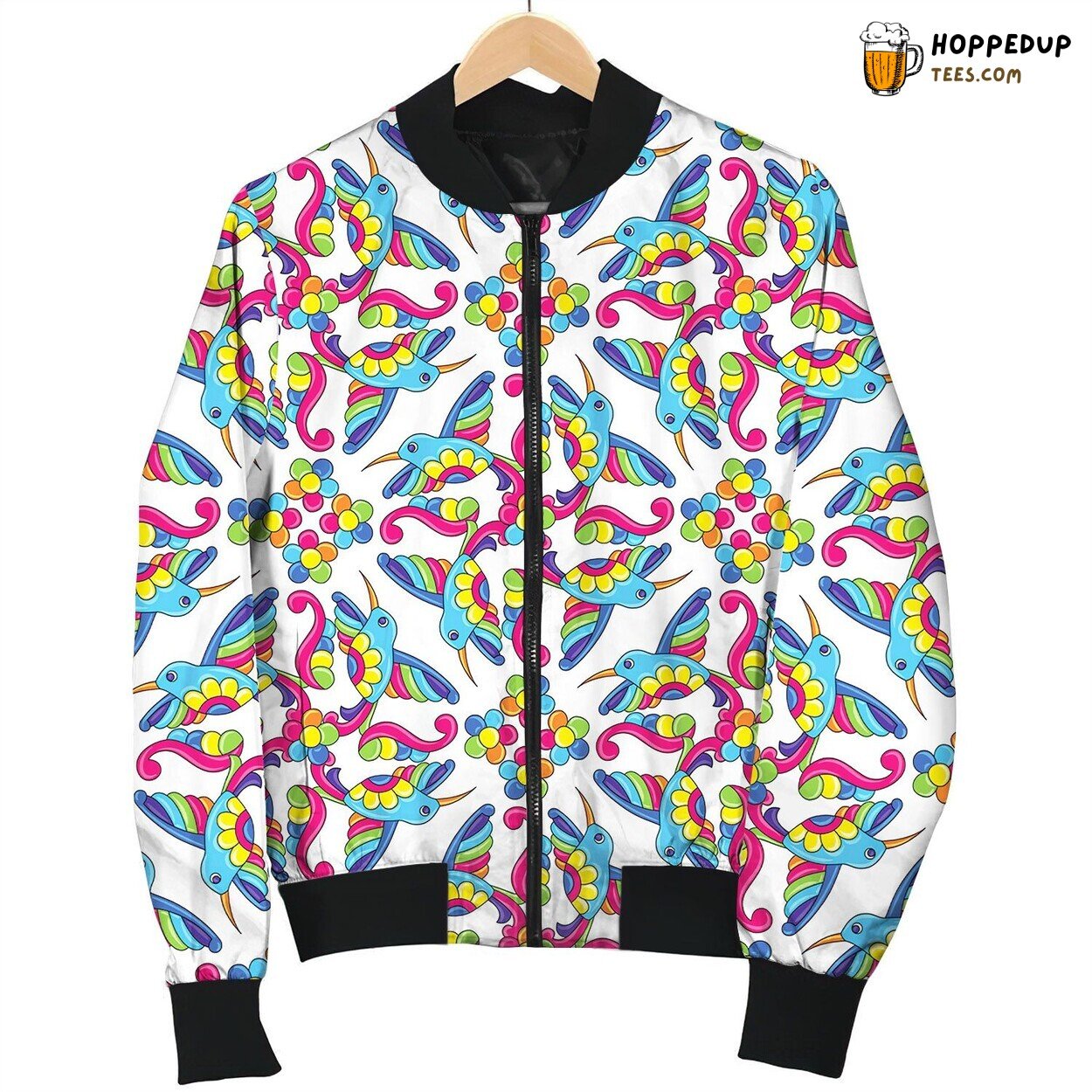 Mexican Talavera Seamless Pattern With Tropical Bomber Jacket