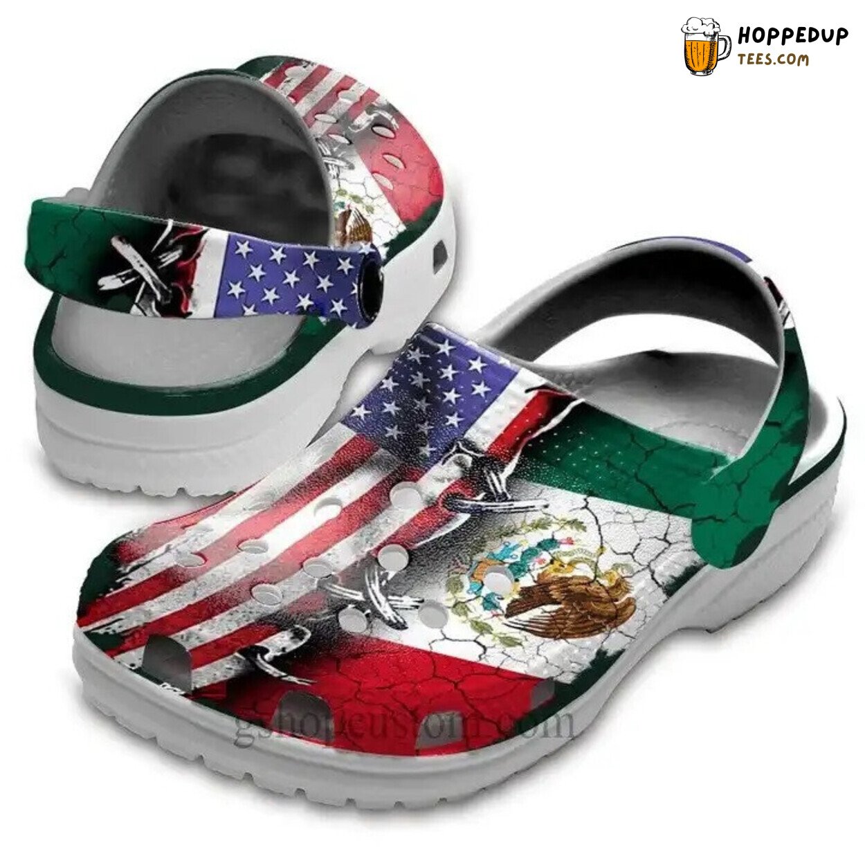 Mexico America Flag 4th July Themed Clogs Patriotic Celebration Footwear