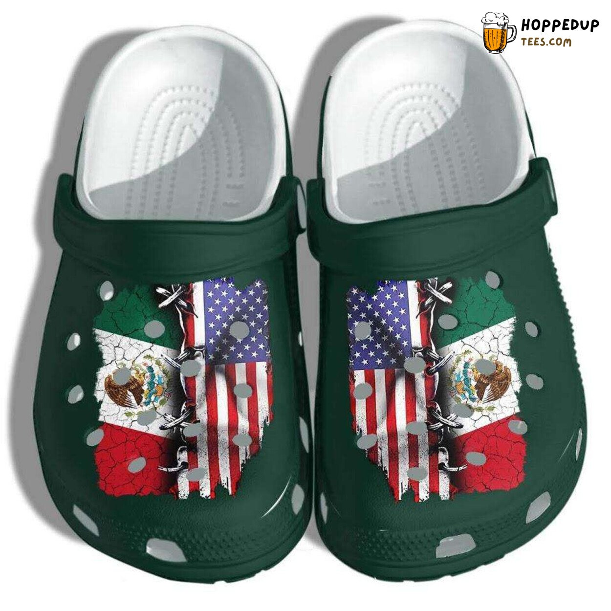 Mexico America Flag Themed Comfort Style Unique Clog Shoes