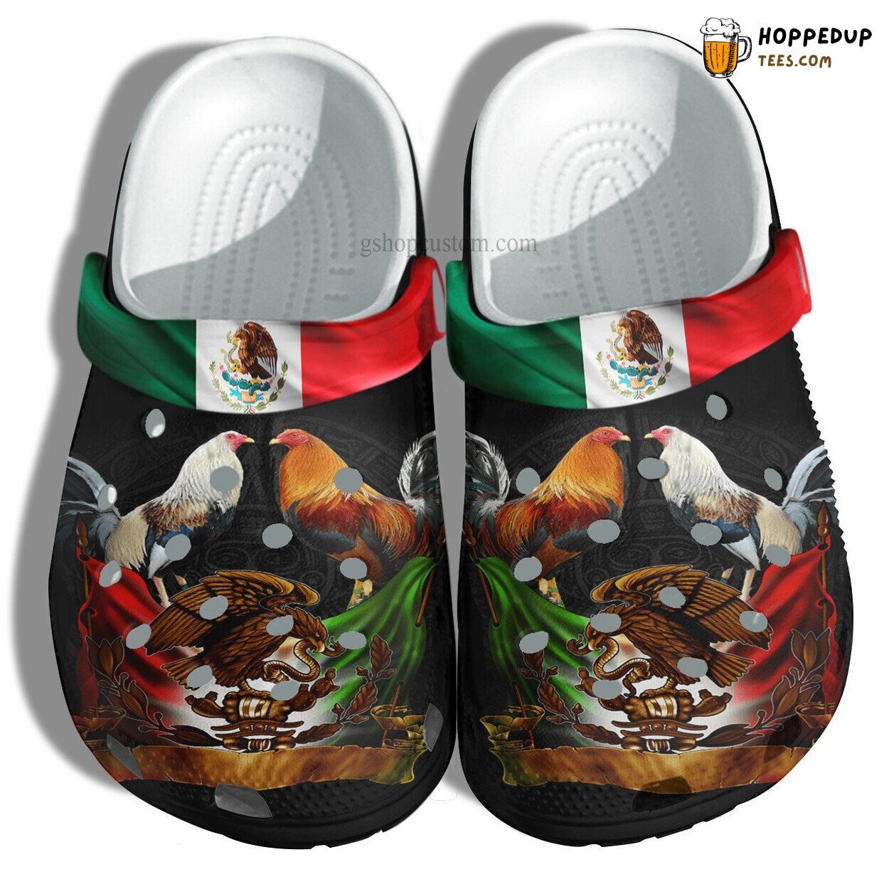 Mexico Eagle Chicken Flag Croc Shoes Father Day Mexican Inspired