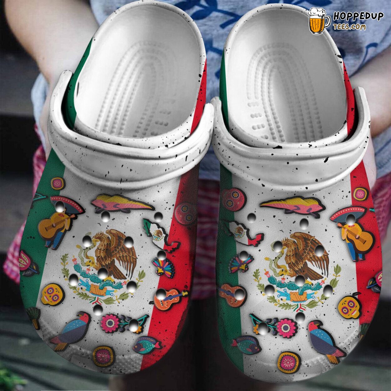 Mexico Flag Symbol Fan Gift Classic Water Rubber Comfort Clog Shoes