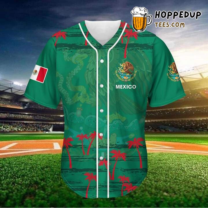 Mexico Palm Tree Sunset 3D Printed Baseball Jersey Shirt Tropical