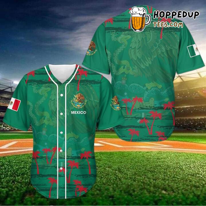 Mexico Palm Tree Sunset 3D Printed Baseball Jersey Shirt Tropical