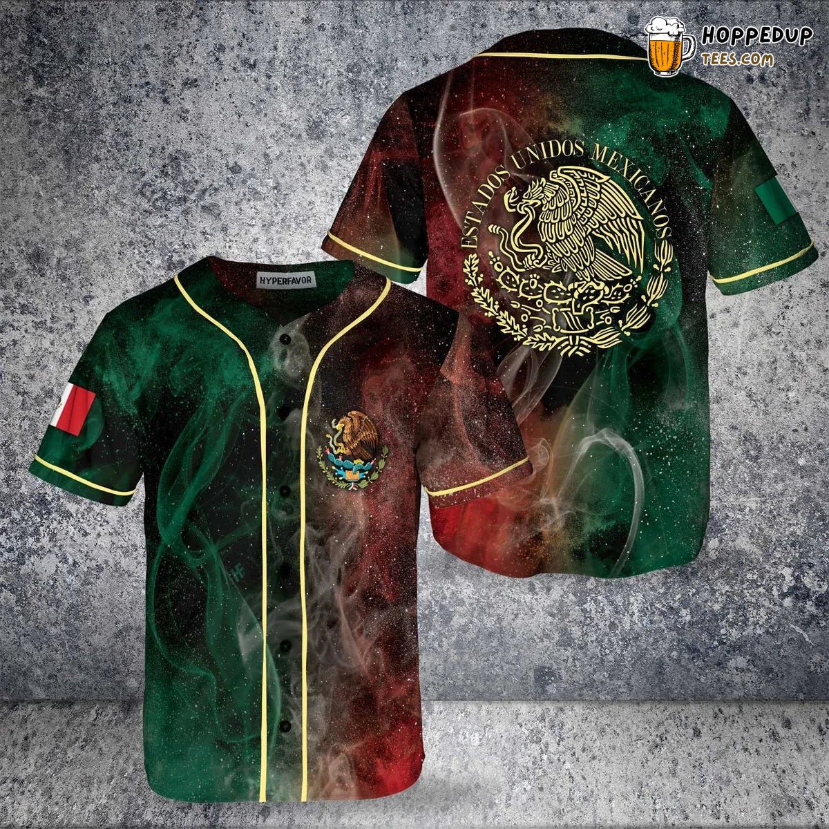 Mexico Symbolic Smoke Design Baseball Jersey Unique Edition Distinctive