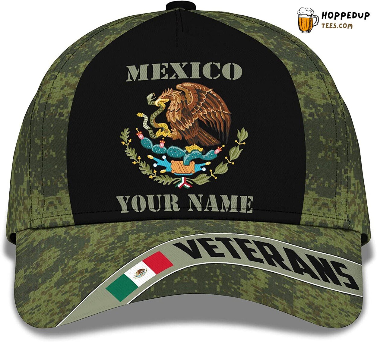 Mexico Veteran Flag Camouflage Custom Hat 3D Veterans Day Gift