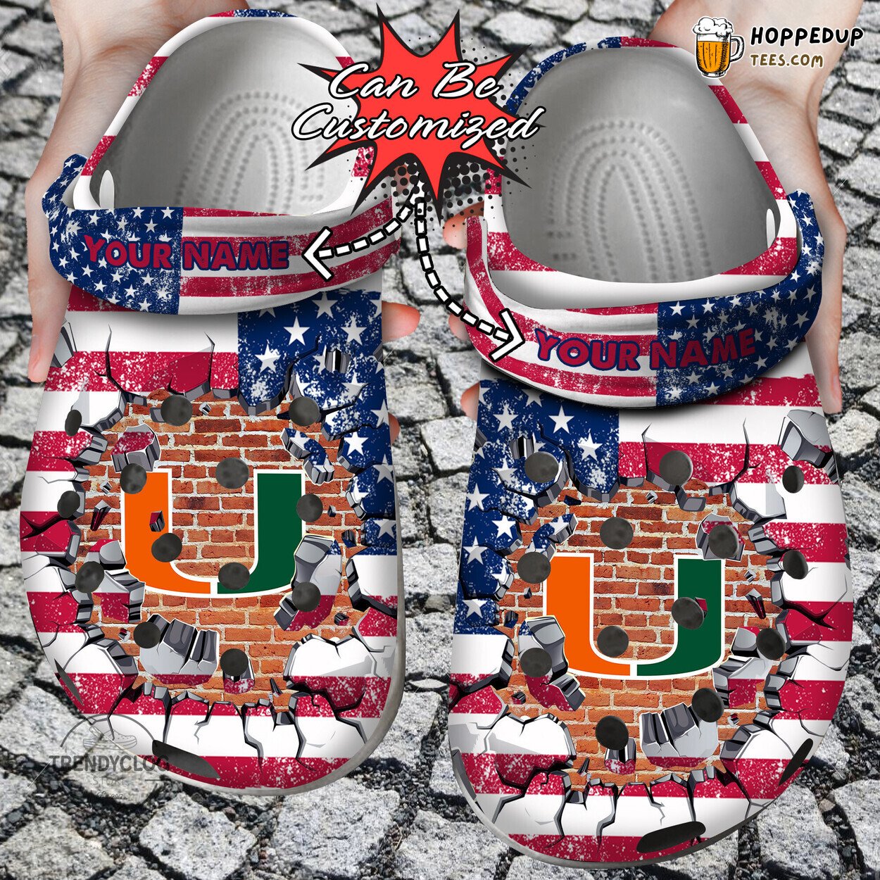 MHurricanes Sport University American Flag New Clog Shoes